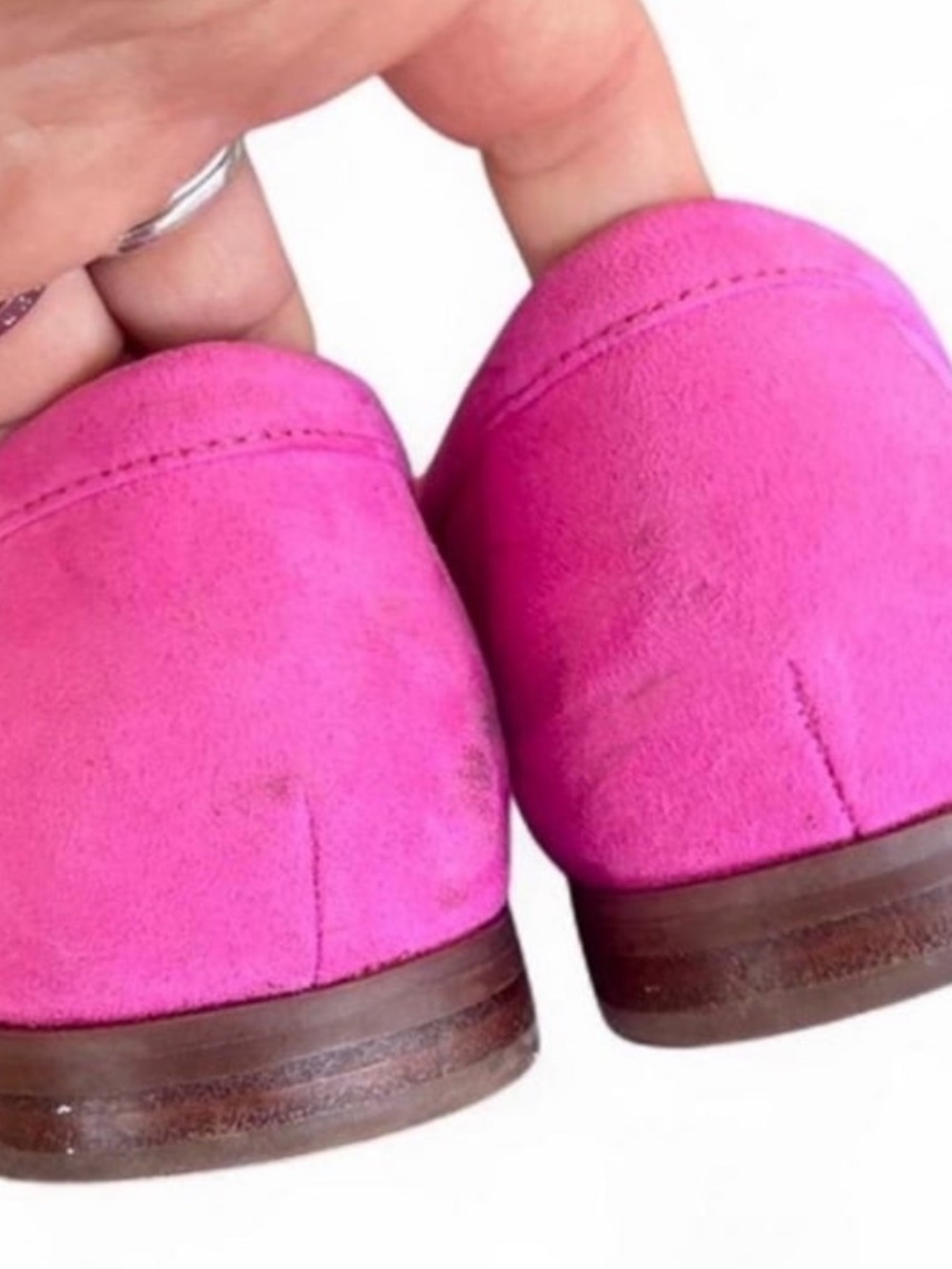 J.Crew Hot Pink Suede Loafers Size 9 - Picture 3 of 8
